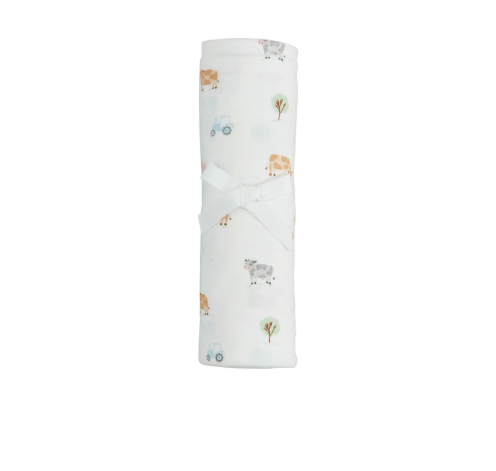 MudPie Unclassified Cow Farm Soft Knit Swaddle