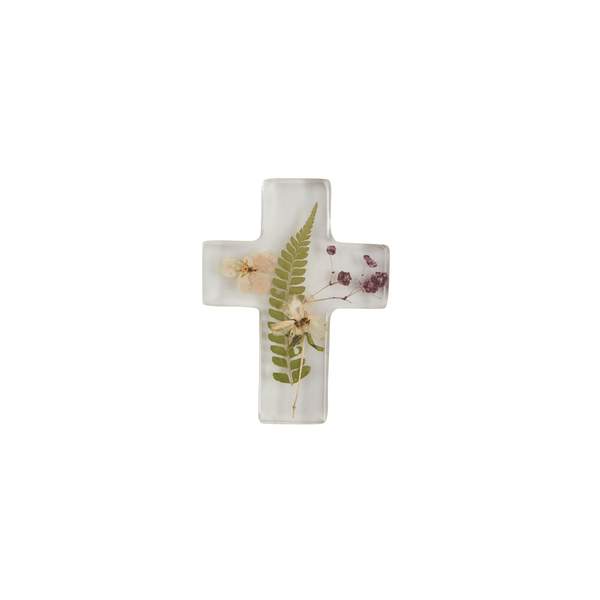 MudPie Unclassified Dried Flower And Fern Resin Cross
