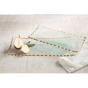 MudPie Unclassified Gold Edge Glass Tray Set