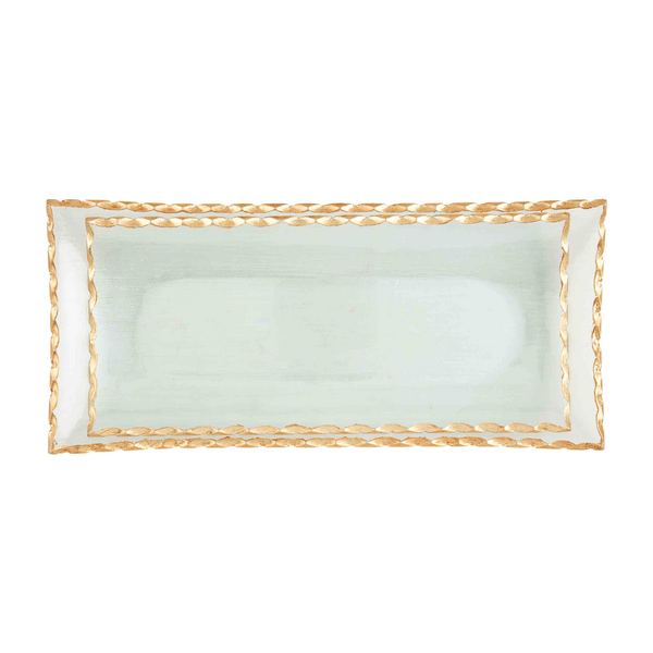 MudPie Unclassified Gold Edge Glass Tray Set
