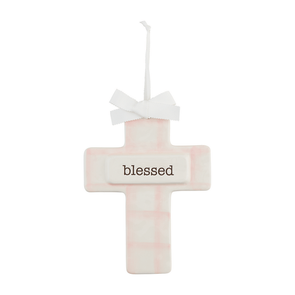 MudPie Unclassified Pink Ceramic Keepsake Cross