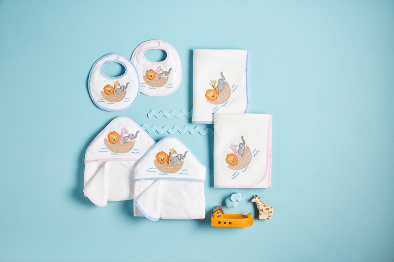 MudPie Unclassified Pink Noah's Ark Hooded Towel