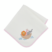MudPie Unclassified Pink Noah's Ark Quilted Blanket