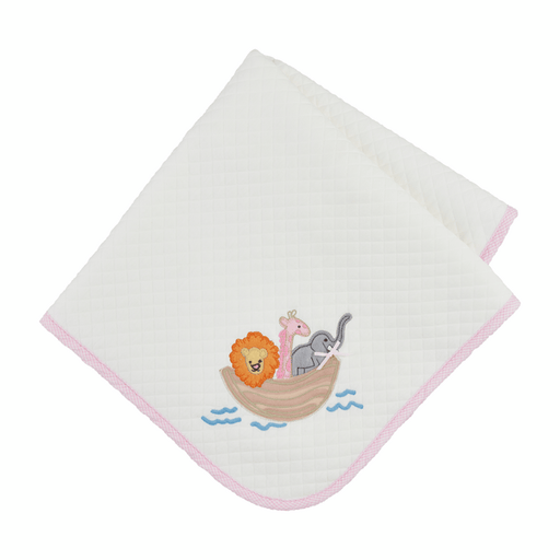 MudPie Unclassified Pink Noah's Ark Quilted Blanket