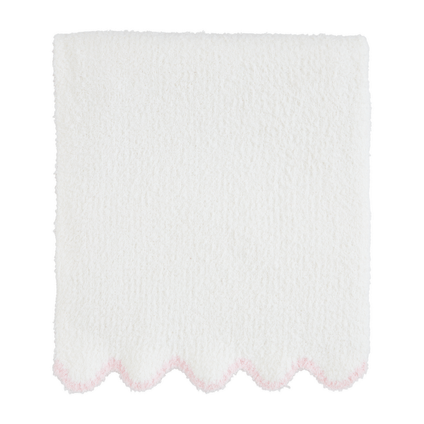 MudPie Unclassified Pink Scallop Chenille Blanket