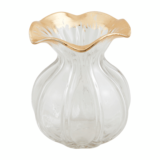 MudPie Unclassified Small Gold Edge Ruffle Vase