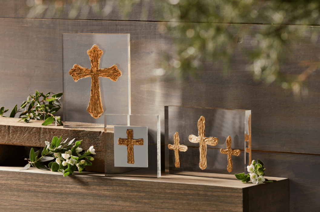 MudPie Unclassified Triple cross acrylic cross plaque