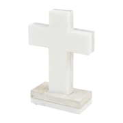 MudPie Unclassified White Marble Wood Cross