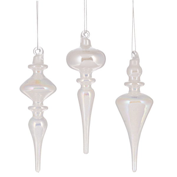 Iridescent Icicle Drop Ornaments