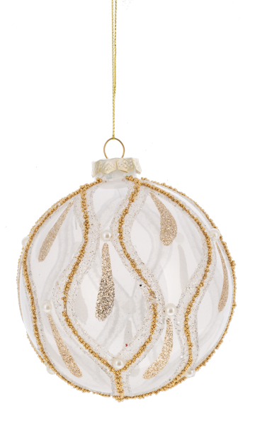 Icy Teardrop Ball Ornaments - White