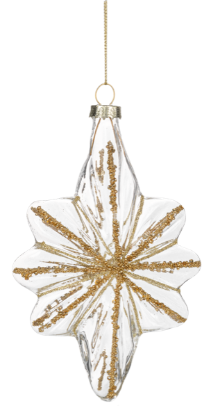 Glitter Star Ornaments - Gold