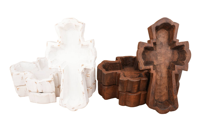 My Amigos Imports Hope Cross Dough Bowl-6x11 in-Candle Ready-Two Colors-Hope: Waxed