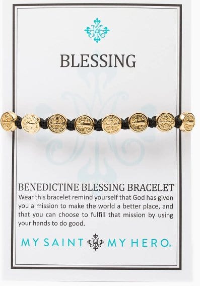 My Saint My Hero Benedictine Blessing Bracelet - Gold Medals