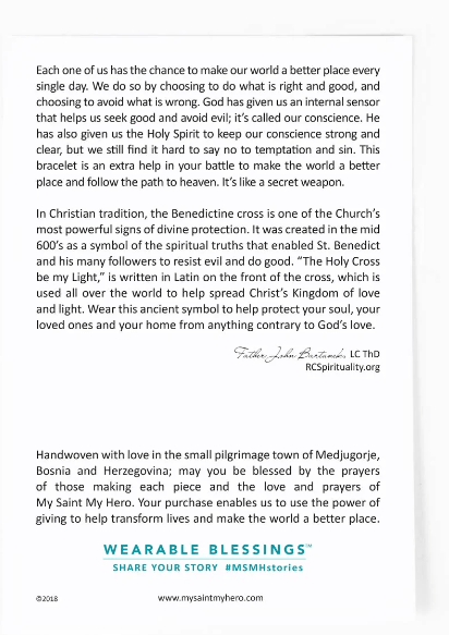 My Saint My Hero Benedictine Blessing Bracelet - Mixed Medals