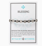 My Saint My Hero Benedictine Blessing Bracelet - Silver Medals