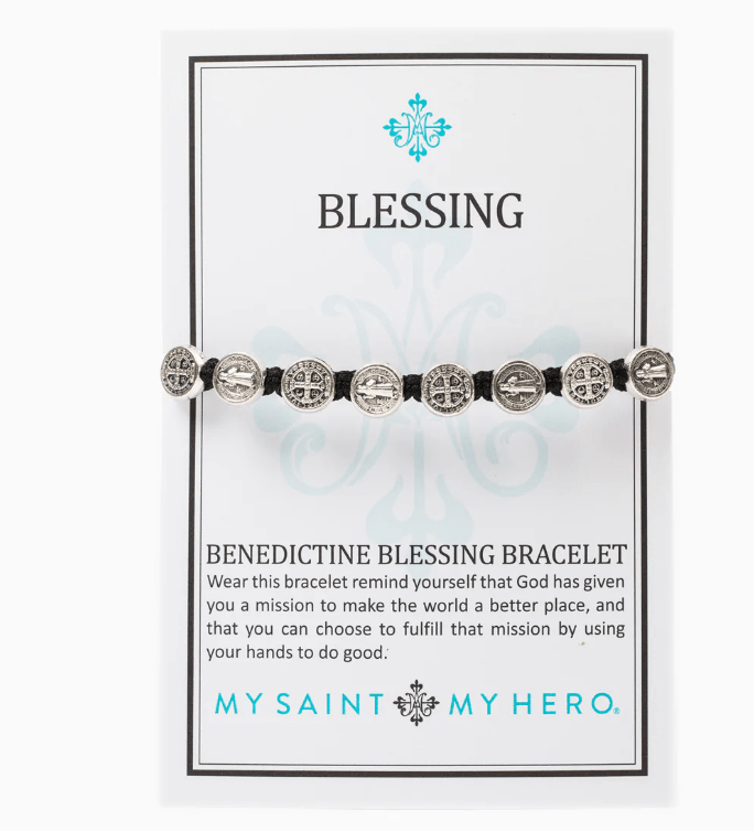 My Saint My Hero Benedictine Blessing Bracelet - Silver Medals