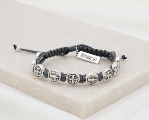 My Saint My Hero Benedictine Blessing Bracelet - Silver Medals