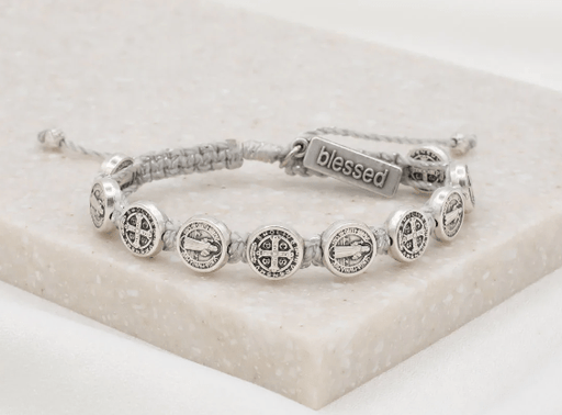 My Saint My Hero Benedictine Blessing Bracelet - Silver Medals