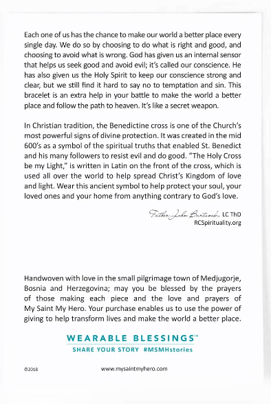 My Saint My Hero Benedictine Blessing Bracelet - Silver Medals