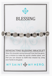 My Saint My Hero Benedictine Blessing Bracelet - Silver Medals