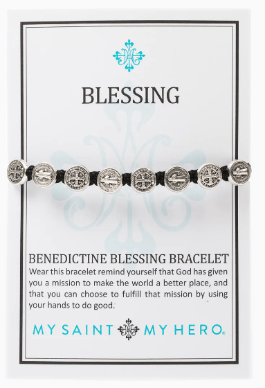 My Saint My Hero Benedictine Blessing Bracelet - Silver Medals