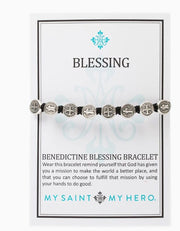 My Saint My Hero Bracelet Benedictine Blessing Bracelet - Silver Medals