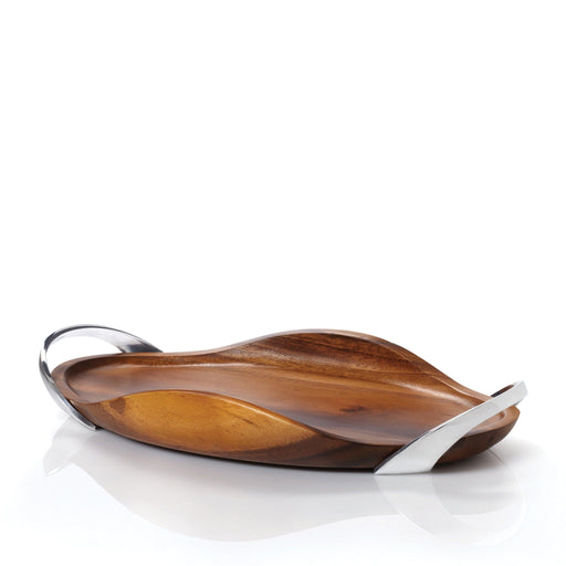 Nambe Bella Wood Handled Tray - 18in.
