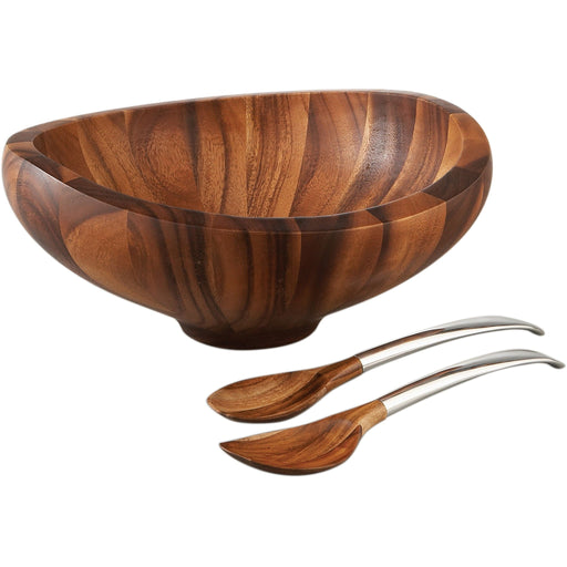 Nambe Bowls Butterfly Salad Bowl W/ Servers