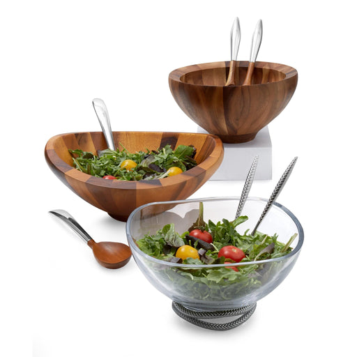 Nambe Bowls Butterfly Salad Bowl W/ Servers