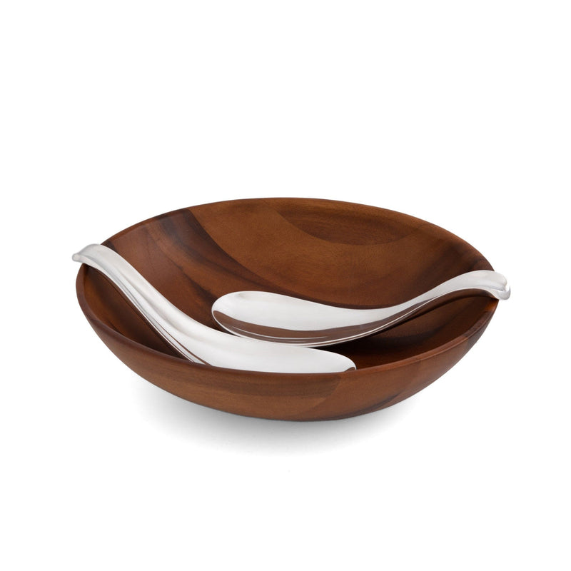 Nambe Bowls Yin Yang Salad Bowl w/Servers