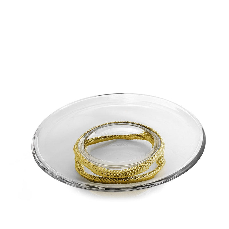 Nambe Cake Stand Braid Gold Cake Plate