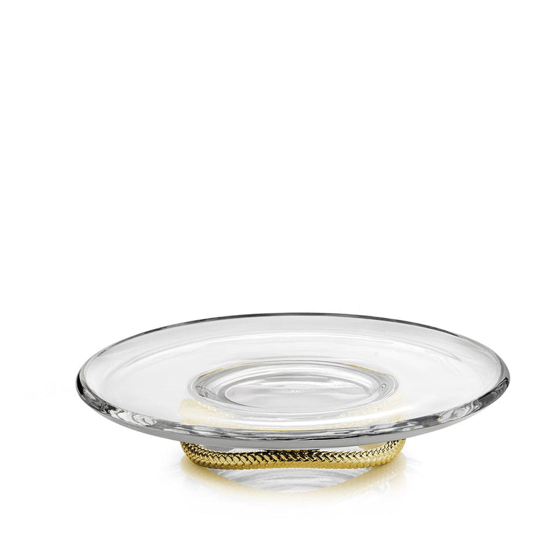 Nambe Cake Stand Braid Gold Cake Plate