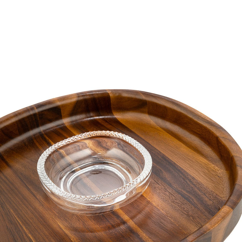 Nambe Serving Accessories Braid Glass Chip & Dip