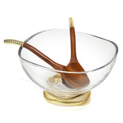 Nambe Unclassified Braid Gold Glass Salad Bowl & Servers