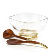 Nambe Unclassified Braid Gold Glass Salad Bowl & Servers