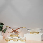 Nambe Unclassified Braid Gold Glass Salad Bowl & Servers