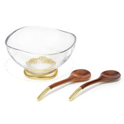 Nambe Unclassified Braid Gold Glass Salad Bowl & Servers