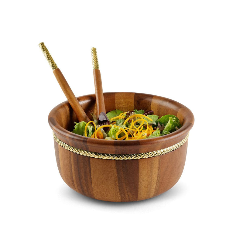 Nambe Unclassified Braid Gold Round Salad Bowl