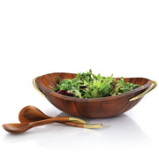 Nambe Unclassified Braid Gold Salad Bowl w/Servers