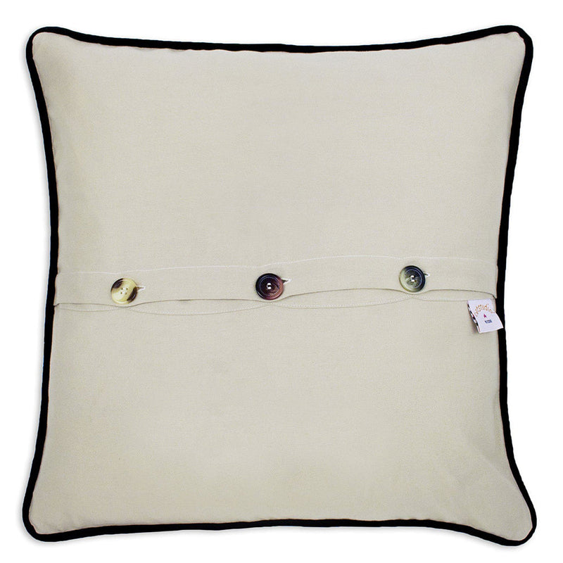 New York State Hand-Embroidered Pillow