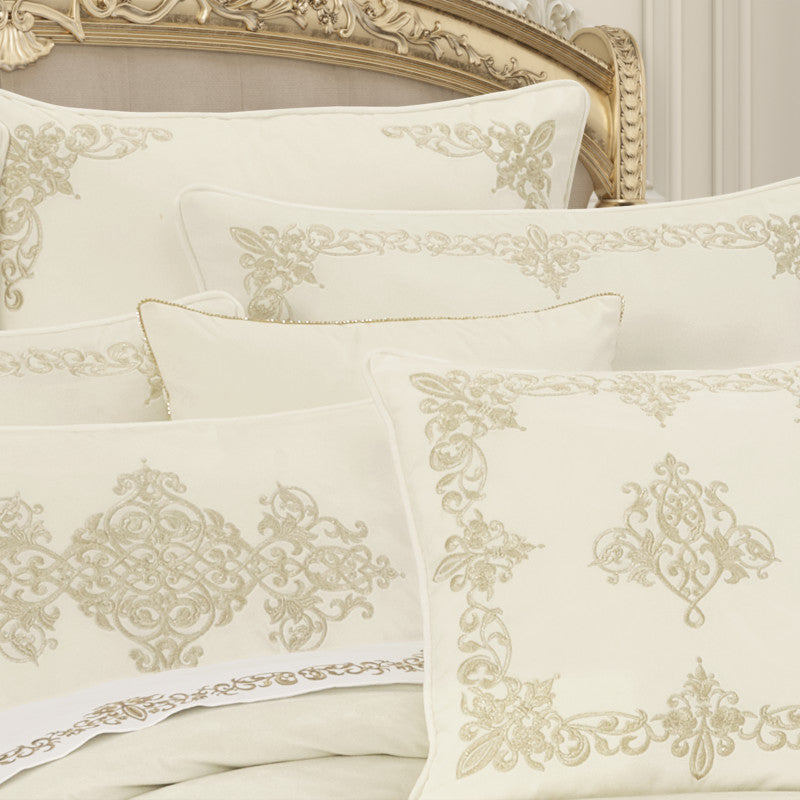Noelle 18" Square Embellished Decorative Throw Pillow