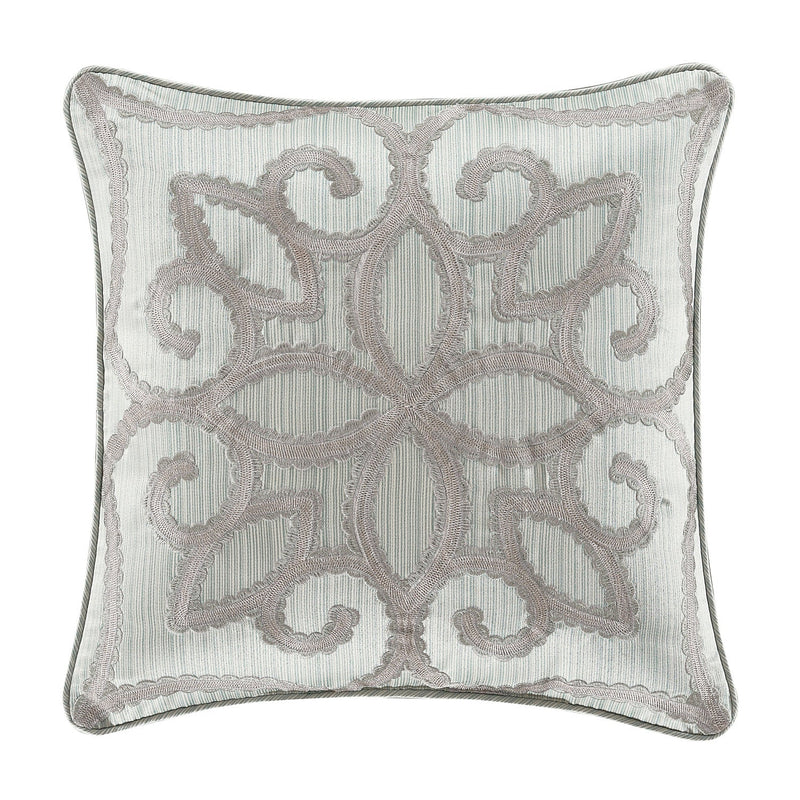 Nouveau 18" Square Embellished Decorative Throw Pillow