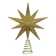 Old World Christmas 12" Lit Gold Glitter Star Tree Topper