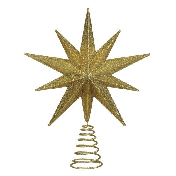 Old World Christmas 12" Lit Gold Glitter Star Tree Topper