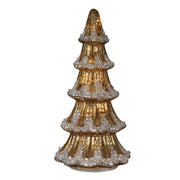 Old World Christmas 12" Lit Gold Mercury Glass Tabletop Tree