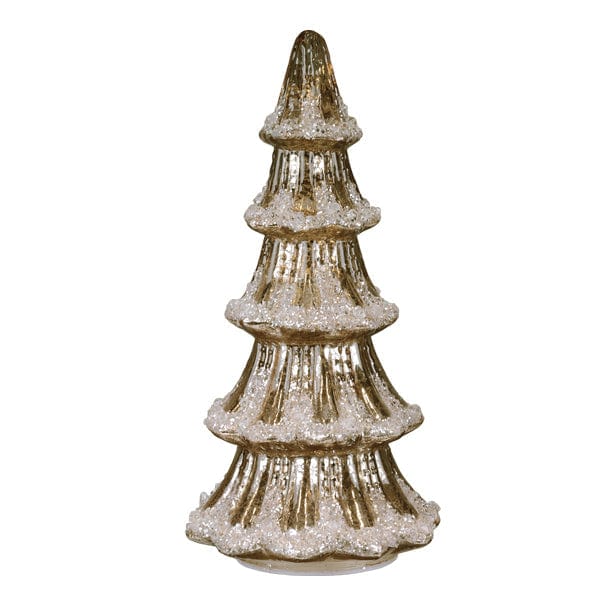 Old World Christmas 12" Lit Gold Mercury Glass Tabletop Tree