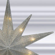 Old World Christmas 12" Lit Silver Glitter Star Tree Topper