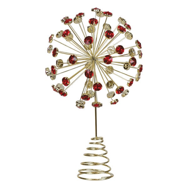 Old World Christmas 12" Red Crystal Burst Tree Topper