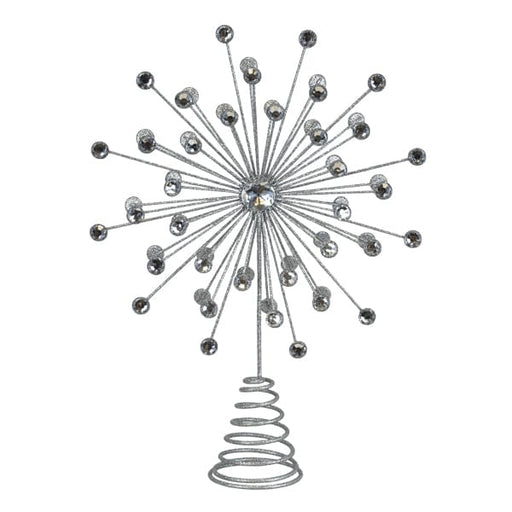 Old World Christmas 13" Silver Crystal Burst Tree Topper