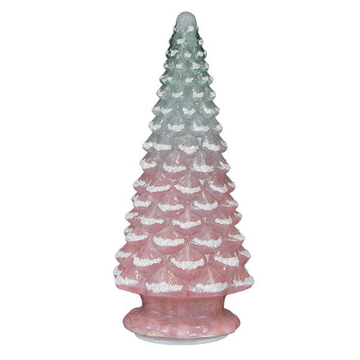 Old World Christmas 14" Lit Pink Glass Tabletop Tree